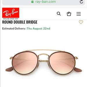 rayban double bridge rose gold sunglasses
